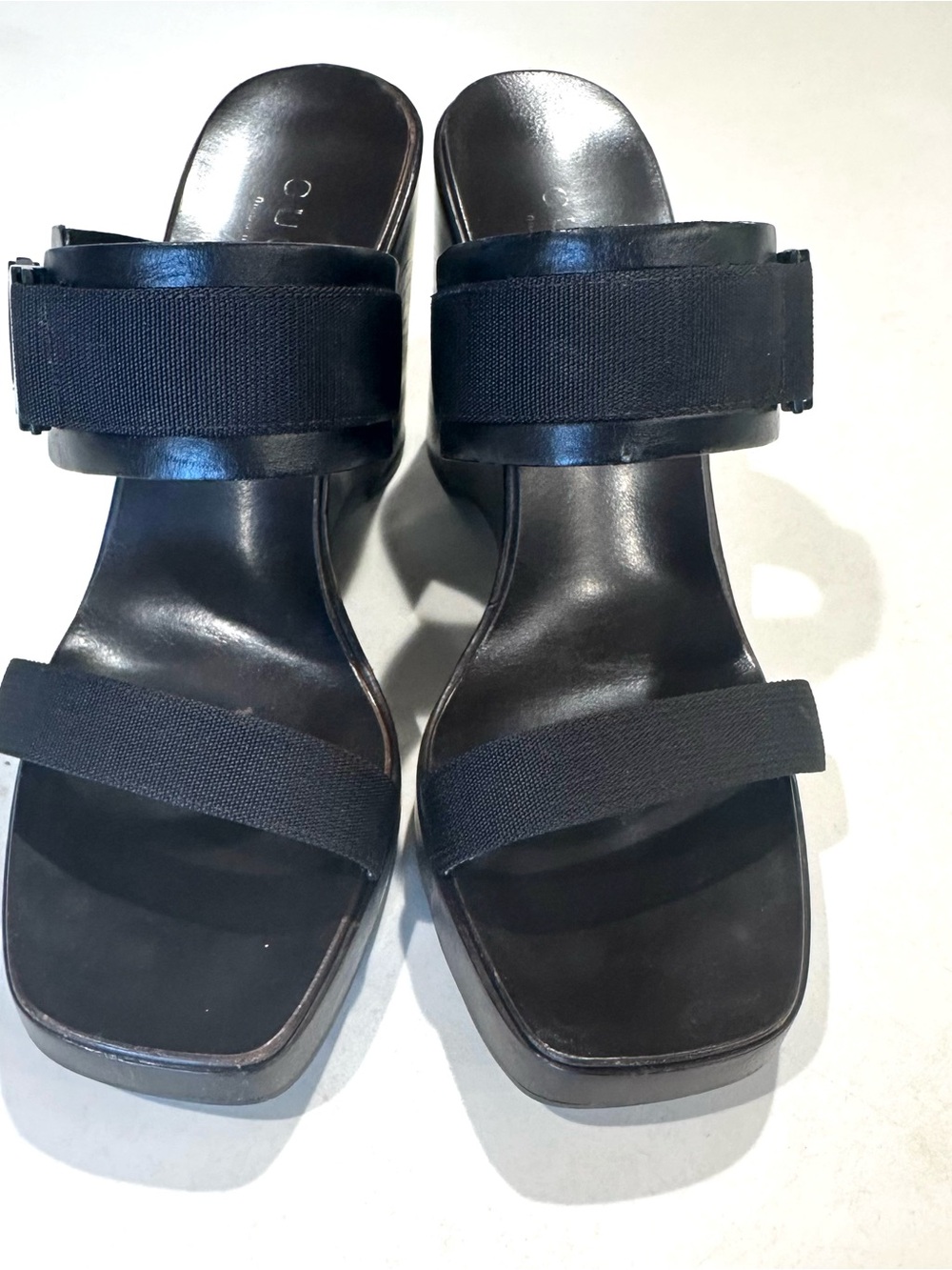 Gucci Wedge Platform Sandals with Dual Straps Size 8.5